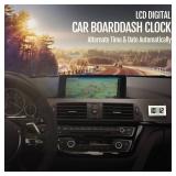 Car Dashboard Digital Clock - Vehicle Adhesive Clock with Jumbo LCD Time & Day Display - Mini Automotive Stick On Watch for Car Truck Dashboard & Air Vent (White) - Retail: $6