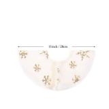 Christmas Tree Skirt, 11 inch Mini White Snowflake Xmas Tree Skirt, Double Layer Faux Snowy Fur with Gold Sequins Skirts Used for Table Top, Birch Table Tree Lights, Christmas Party - Retail: $10