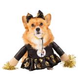 NFL Pittsburgh Steelers Officially Licensed Cheer Dog Costume by MODERN HERO Includes Dress with Faux Stuffed arms and Tinsel pom-poms and Satin Bow Headband, Size XXL - Retail: $36