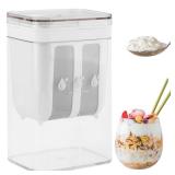 1100ML Yogurt Strainer, Yogurts-Filter Milk Strainer with Fine Mesh Bag, Lid And Scale Mark, for Making Thick Greek-Yogurts, Soybean Milk, Kefir, Berries, Soup, Fruit Juice, Coffee - Retail: $14