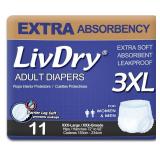 Adult Incontinence Underwear, Extra Absorbency Adult Diapers, Leak Protection (XXX-Large (11 Count)) - Retail: $38