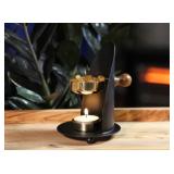 Incense Burner, Black and Gold Incense Holder - Tea Light Candle or Charcoal Resin Heated. for Home Decor, Beautiful Adjustable Design, Spiritual Gifts, Offering Calming Atmosphere - Retail: $30