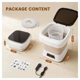 16L Portable Washing Machine, Mini Foldable Washer with Spin Dry Basket, Two Timed Laundry Modes for Small Loads, Compact Size Ideal for Apartments, Dorm Rooms, RVs, Travel (Light Gray) - Retail: $33