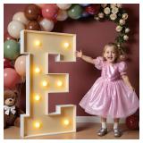 3FT Block Marquee Letters Light Up Letters for Birthday Baby Shower Party Backdrop Decor, Large Light Up E for Wedding Decorations Engagement Party Decorations