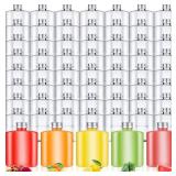60 Pcs Plastic Bottles Bulk with Caps 8.5 oz Small Reusable Disposable Juice Bottles Empty Clear Beverages Drink Containers Water Flask Mini Fridge Containers for Juicing Smoothies Milk - Retail: $43