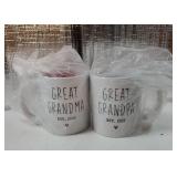 Great Grandparents EST 2026 Mugs Set, EST 2026 New Grandparents Gift, Pregnancy Announcement Pregnancy Reveal Mug, First Time Grandparents Gift (white) - Retail: $22