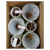 Royal Designs CS-1007-5L/GRN-6 Clip On Empire Chandelier Lamp Shade, 3 x 5" x 4.5", Light Green, Set of 6 - Retail: $59"