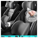 Car Headrest & Lumbar Support Cushion Kit, Ergonomic Car Seat Neck Pillow and Backseat Cushion for Driving Fatigue Relief, Driving Seat Memory Foam Neck Back Rest Pillows (Black) - Retail: $17
