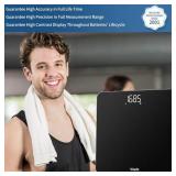 Scale for Body Weight, High Accuracy 0.1lb by Our Professional Factory Since 2001, Digital Weight Scale LED and Step On, 3*AAA Batteries Included, 400lb/182kg, Spray Silver Black