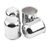 4Pcs 3.19inch Trailer Wheel Center Caps Push Through 3.19\" Bore 3.62\" Tall Hub Cap for Truck SUV RV Wheel Rim, Chrome Silver Wheel Cover - Retail: $41