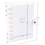 Clarity Transparent See Through Clear PVC Planner Personal Organizer Binder Cover (Discbound, A5 / Junior Size) - Retail: $18