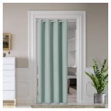 Door Curtains for Doorway Privacy, Sage Green Grommet Closet Curtains for Bedroom, Door Window Curtain, Light Blocking Thermal Insulation Drapes for Living Room Set of 1 Panels, 25\" W x 40\" L - Reta