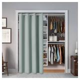 Door Curtains for Doorway Privacy, Sage Green Grommet Closet Curtains for Bedroom, Door Window Curtain, Light Blocking Thermal Insulation Drapes for Living Room Set of 1 Panels, 25\" W x 40\" L - Reta