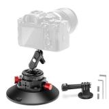 6"/15.2cm Camera Suction Cup Mount with Ball Head Magic Arm, Metal Suction Cup Mount on Car Windshield Dash for Camera/Action Camera/Phone Holder, with 1/4" & 3/8" Mounting Holes for ARRI - Retail: $4