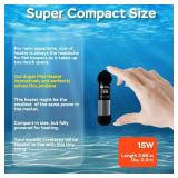 15W Small Aquarium Heater Fish Heater, Super Mini Fish Tank Heater Turtle Tank Heater for 1-3 Gal Tanks, with Dual LED Display, Dry-Run/Overheating Protection & Memory Function - Retail: $13