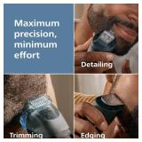 Norelco Philips Beard Trimmer 5000 Series, 100% Waterproof Beard Styler, Precision Dial with 40 Lock-in Trimming Settings, Self-Sharpening Metal Blades & Beard Hair Mess Collector, BT5775/40 - Retail: