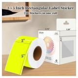 Rectangular Color Coding Packing Labels 3X5 Inch 250 Per Roll, Fluorescent Yellow Moving Stickers for Boxes Color Coded, Packing Labels Stickers for Inventory Warehouse. COUNT UNKNOWN. - Retail: $10
