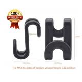 60 Pcs Clothes Hanger Connector Hooks, for Velvet Huggable Hangers, Wooden Hangers, Heavy Duty Space Saving for Closet (Black,60) - Retail: $8