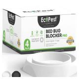 Bed Bug Interceptors 4 Pack | Bed Bug Blocker (Pro) Interceptor Traps (White) | Insect Trap, Monitor, and Detector for Bed Legs - Retail: $16
