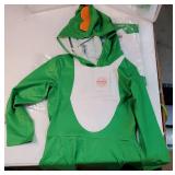 Green Turtle Yellow Dinosaur Monster Yoshi Dress, Kids 7 to 10.