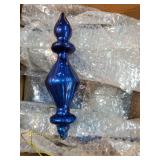 8 Pcs 6 Inch Mercury Glass Finial Christmas Ornaments Hanging Christmas Finials Glass Ornaments Assorted Mercury Decor for Vintage Holiday Xmas Tree Decoration(Blue) - Retail: $24