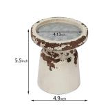 Rustic Wood Candle Holders Pillar, Distressed White Candle Holder, Wooden Candlestick Farmhouse Candle Holders Vintage Pillar Candle Holder for Dining Table Centerpiece, Shabby Chic Decor - Retail: $2