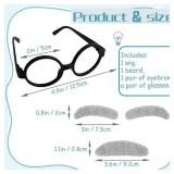6 PCS Old Man Mad Scientist Wig Set, Crazy Physicist Costume, Dressing Up Grandpa for Kids 100th Day of School, Cosplay Party With Eyebrows, Mustache, Glasses - Retail: $9
