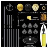 Black and Gold Balloon Stand Centerpiece Table Decorations Black and Gold Party Decorations for Birthday Wedding Retirement Anniversary Father