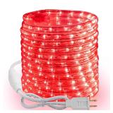 Brizled Rope Lights Outdoor, 18ft 216 LED Red Christmas Rope Lights Connectable, 120V Plugin Red Christmas Light Waterproof Clear Tube Lighting Indoor for Xmas Patio Garden Party Home Decorations - Re