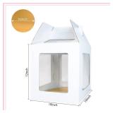 2 Packs Tall Cake Boxes with Cake Board,10x10x12 Inches Large Tiered Cake Carriers with Clear Windows and Handle, Cake Containers for Birthday, Wedding, Party and Festival - Retail: $16