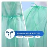 10 Pcs Disposable Isolation Gowns Green, Polypropylene Medical Gowns with Knitted Cuffs, Length 47.24" - Retail: $20