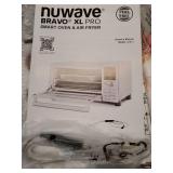 Nuwave Bravo Pro XL Convection Oven and Air Fryer with Probe. MISSING SHELVES. DENTED Inside Top Left Corner.  Door Seems to Shut Correctly. See Last Two Photos. - Retail: $249