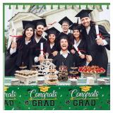 6 Pcs 2025 Graduation Party Decorations Congrats Grad Tablecloths Class of 2025 Congrats Table Covers for Graduation Party Supplies Decor 54x108"(Green)
