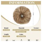 2PCs Small Cute Messy Bun Hair Piece for Thin Hair Women Mini Synthetic Curly Bun Scrunchies Updo Hairpieces Sahara Beige - Retail: $18