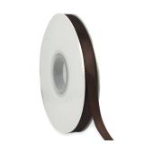 Brown Ribbon 3/8 Inch x 50 Yards Satin Ribbon Continuous, Single Face, for Crafts, Gift Wrapping, Floral Bouquet, Weddings, and Decorations, with Spool - Retail: $5