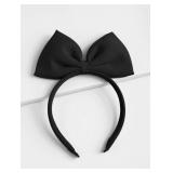 Black Bow Headband for Women, Cute Big Bow Headbands Cosplay Costume Hair Accessories, Halloween Christmas Festivals Headdress Headpiece Adults Party Decoration - Retail: $10