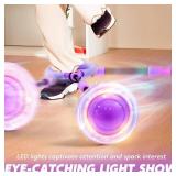 Purple Ankle Skip Ball with Flashing Lights, Toy for Kids Indoor & Outdoor, Flashing Swing Ball Foldable Sports Toy, Birthday Gifts for Kids 3 4 5 + - Retail: $17