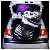 4 ft Halloween Skeleton Dinosaur Trunk or Treat Inflatable Car Decorations Outdoor Dinosaur Blow up Decorations Halloween Car Yard Decor with Build-in LEDs for SUV Outdoor Garden Decor