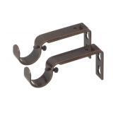 Adjustable Brackets for Curtain Rods - for 1 or 1 1/8 Inch Rods. Set of 2 - Oil Rubbed Bronze - Retail: $9