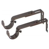Adjustable Brackets for Curtain Rods - for 1 or 1 1/8 Inch Rods. Set of 2 - Oil Rubbed Bronze - Retail: $9