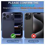 iPhone 17 Pro Max Camera Lens Protector, [All-in-one Frosted] [Strong-Adhesion] Metal Frame Tempered Glass Camera Lens Cover-Dark Blue - Retail: $10