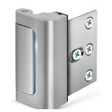 EverPlus Home Security Childproof Door Reinforcement Lock with 8 Screws and 3 Inch Stop Withstand 800 lbs for Inward Swinging Door, Upgrade Night Lock to Defend Your Home (Silver) - Retail: $10