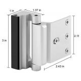 EverPlus Home Security Childproof Door Reinforcement Lock with 8 Screws and 3 Inch Stop Withstand 800 lbs for Inward Swinging Door, Upgrade Night Lock to Defend Your Home (Silver) - Retail: $10
