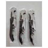 Kit-Home Professional Waiter Corkscrew Wine Openers Set (3 PCS),Upgraded with Heavy Duty Stainless Steel Hinges Wine Key for Restaurant Waiters, Sommelier, Bartenders - Retail: $13