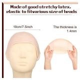 1Pieces Halloween Bald Cap Makeup Latex Bald Head Wig Caps Cosplay Costume for Adults(Beige,Medium) - Retail: $10