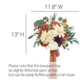 1Pc Fall Wedding Bouquets for Bridesmaids Burnt Orange Terracotta Bridal Bouquet Bride Bridesmaid Maid of Honor Bouquet Wedding - Retail: $50