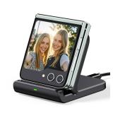 Wireless Charger for Samsung Z Flip 7, SwanScout 501S, Foldable Fast Wireless Charging Stand for Galaxy Z Flip 7/6/5/4/3, Charging Station for Samsung Z Flip Series/Razr+(No Adapter) (Black) - Retail: