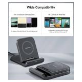 Wireless Charger for Samsung Z Flip 7, SwanScout 501S, Foldable Fast Wireless Charging Stand for Galaxy Z Flip 7/6/5/4/3, Charging Station for Samsung Z Flip Series/Razr+(No Adapter) (Black) - Retail: