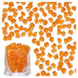 Orange Acrylic Gems Vase Fillers Plastic Diamonds Orange Fake Ice Cubes Fake Crushed Rocks for Centerpiece DIY Party Table Scatter Prop Wedding Decoration Accessories - Retail: $10