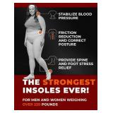 220+ lbs Plantar Fasciitis High Arch Support Insoles Men Women - Orthotic Shoe Inserts - Boot Work Shoe Insole (M, Black) - Retail: $30